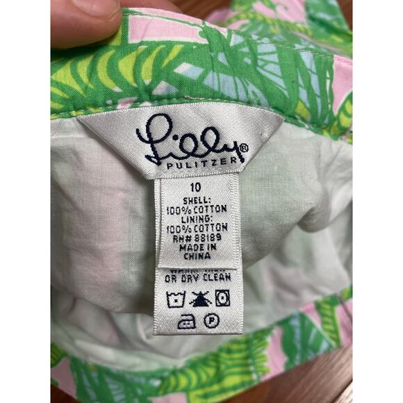 Lilly Piltzer Brazilian Court Zebra Butterfly Pink & Green Skirt Girl’s SZ 10 - Picture 3 of 3